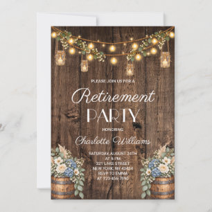 Rustic Floral Retirement Party Invitation