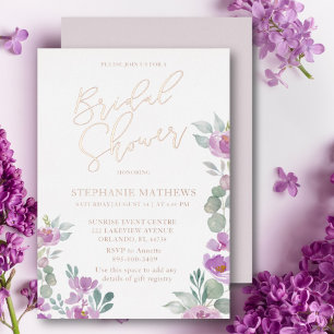 Rustic Floral Rose Gold Bridal Shower