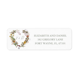 Rustic Floral Sage Green Wedding Return Address