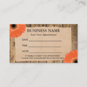 Rustic Floral Salon Spa Massage Appointment Card