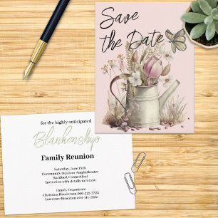 Rustic Floral Save The Date Family Reunion Announcement Postcard