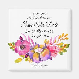Rustic Floral Save The Date Magnet invitation