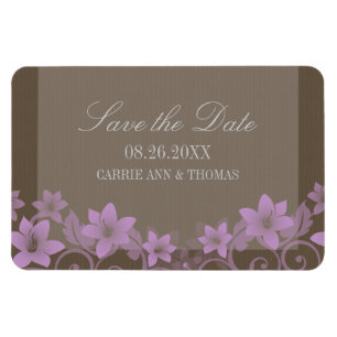 Rustic Floral Save the Date Magnet, Lilac Magnet