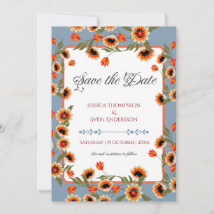 Rustic Floral Scandinavian Folk-Inspired Wedding Save The Date