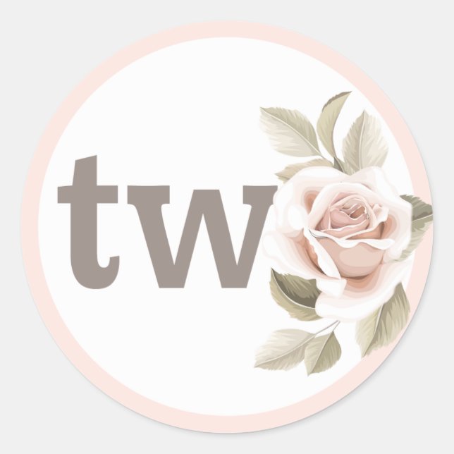 Rustic Floral Shabby Chic Roses 2nd Birthday Party Classic Round Sticker (Front)