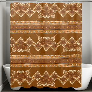 Rustic Floral Shower Curtain Horizontal Style