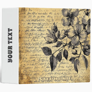 Rustic Floral Sketch with Calligraphy - Aged (1) Binder