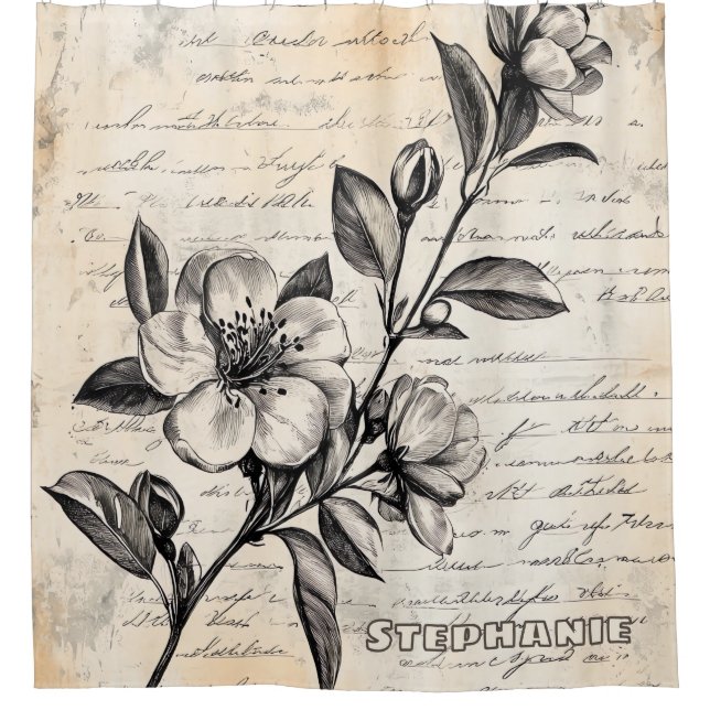 Rustic Floral Sketch with Calligraphy - Aged (2) (Front)