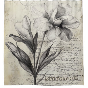 Rustic Floral Sketch with Calligraphy - Aged (3)