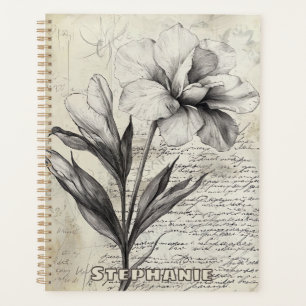 Rustic Floral Sketch with Calligraphy - Aged (3) Planner