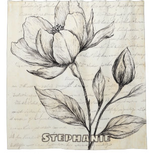 Rustic Floral Sketch with Calligraphy - Aged (4)