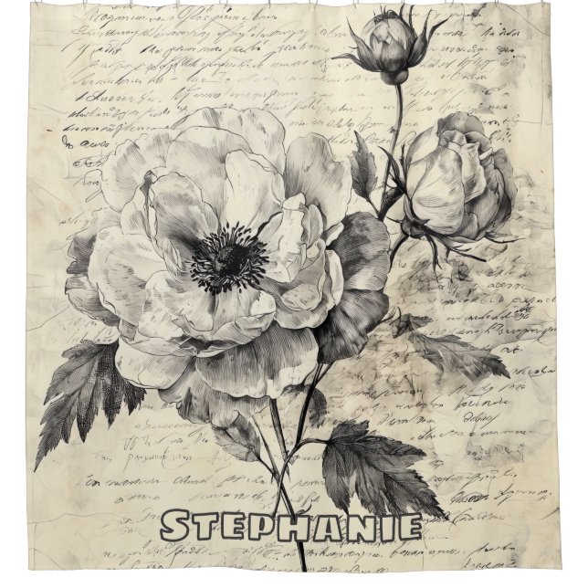 Rustic Floral Sketch with Calligraphy - Aged (7) (Front)