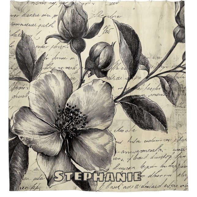 Rustic Floral Sketch with Calligraphy - Aged (8) (Front)