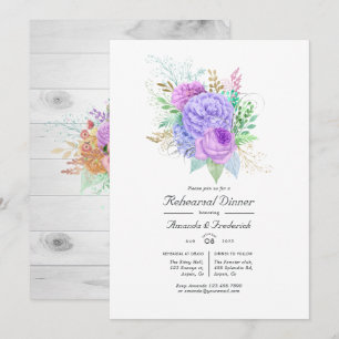 Rustic Floral Spring Rehearsal Dinner Invitation