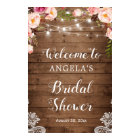 Rustic Floral String Light Lace Bridal Shower Sign
