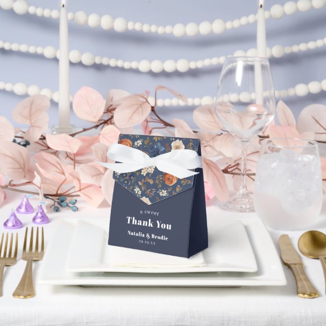 Rustic Floral Thank You Wedding Favor Box (Wedding)