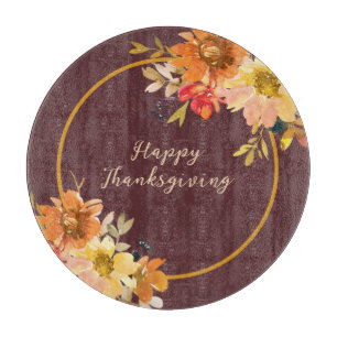 Rustic Floral Thanksgiving Cutting Board