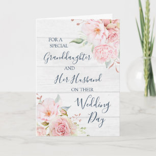 Rustic Floral Wedding Day Granddaughter Thank You Card