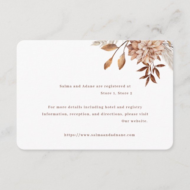 Rustic Floral Wedding Enclosure Card – Earthy Eleg (Front)