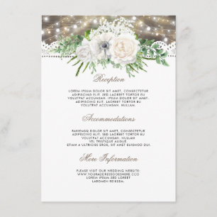 Rustic Floral Wedding Information Guest Enclosure Card