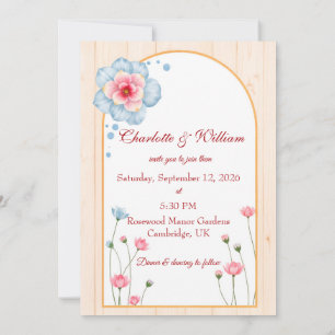 Rustic Floral Wedding Invitation