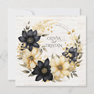 Rustic Floral Wedding Invitation