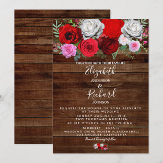 Rustic Floral Wedding Invitation