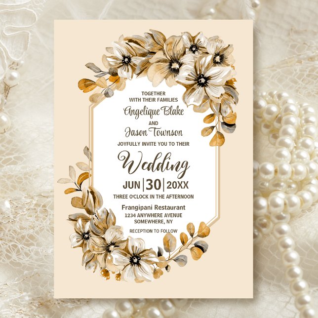 Rustic Floral Wedding Invitation (Creator Uploaded)