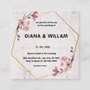 Rustic Floral Wedding Invitation Card