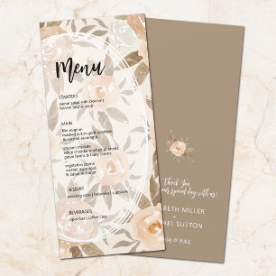 Rustic Floral Wedding  Menu