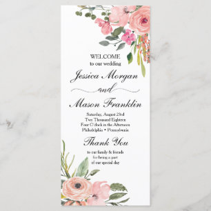Rustic Floral Wedding Program