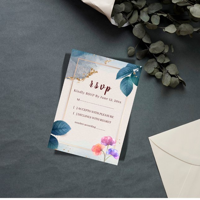 Rustic Floral Wedding RSVP Card (Creator Uploaded)