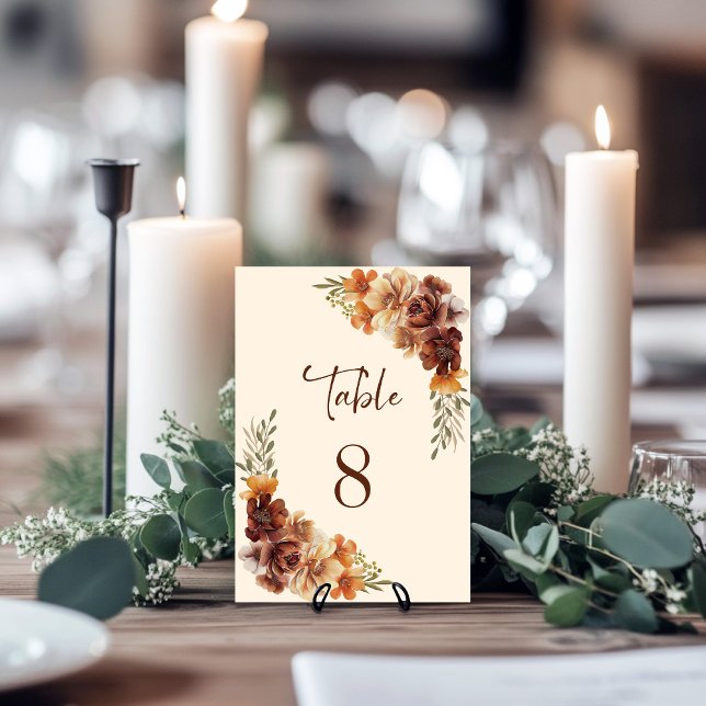 Rustic Floral Wedding Table Number (Creator Uploaded)