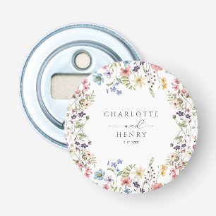 Rustic Floral Wildflowers Simple Wedding Bottle Opener