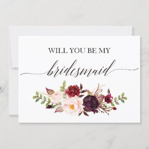 Rustic Floral Will you be my matron of honour-2 Invitation