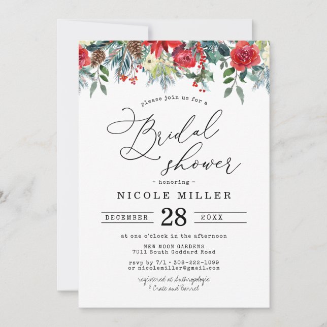 Rustic Floral | Winter Botanical Bridal Shower (Front)