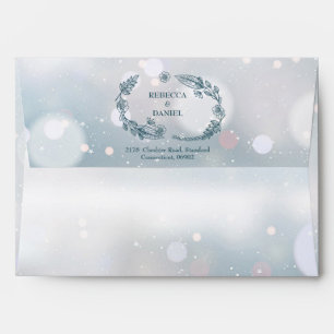 Rustic Floral Winter Snowflakes Return Address Envelope