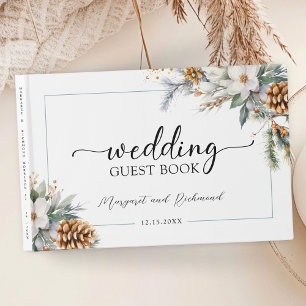 Rustic Floral Winter Wedding Guest Book