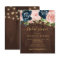 Rustic floral wood budget bridal shower invitation