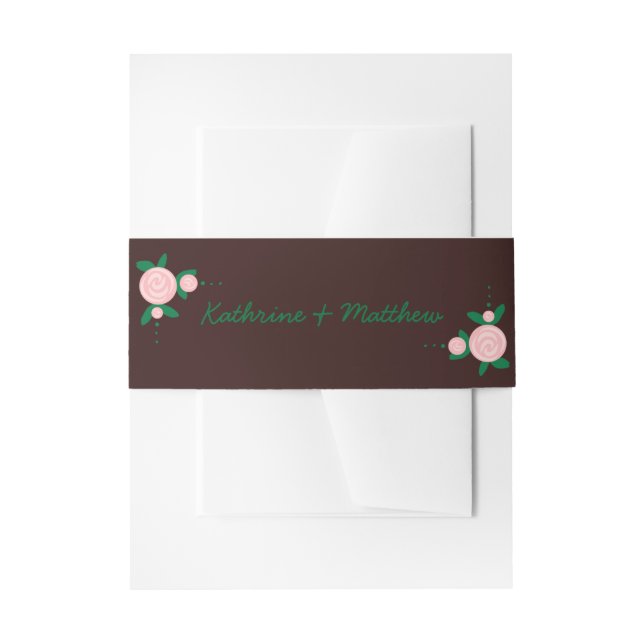 Rustic Floral Wreath Belly Band Invitation Belly Band (Front Example)