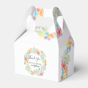 Rustic Floral Wreath Wedding Favor Box