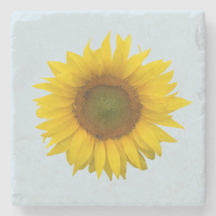 Rustic floral Yellow Sunflower Stone Coaster