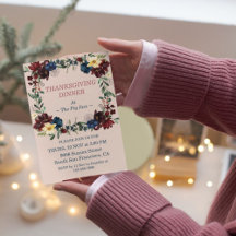 Rustic Florals Thanksgiving Dinner Custom