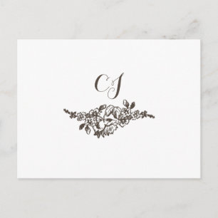 Rustic Flourish Vintage Wedding Rsvp Postcard