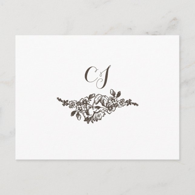 Rustic Flourish Vintage Wedding Rsvp Postcard (Front)