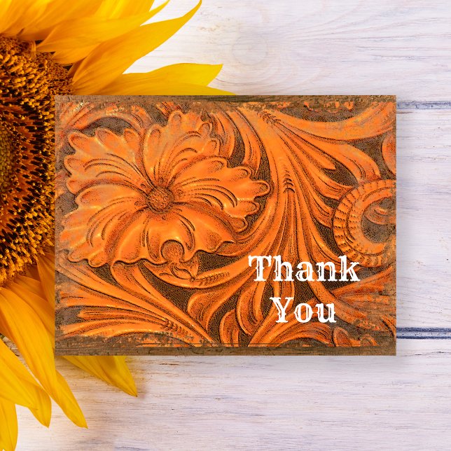 Rustic Flower Country Western Thank You Postcard (Creator Uploaded)