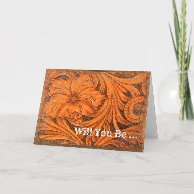 Rustic Flower Will You Be My Bridesmaid Invitation (Front)