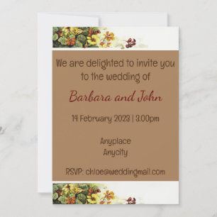 Rustic flowers and background wedding invitation