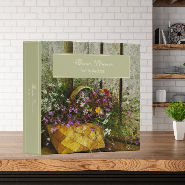 Rustic Flowers & Basket Family Recipes Binder (Creator Uploaded)