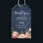 Rustic Flowers Blue Chalkboard Wedding Thank You Gift Tags<br><div class="desc">Rustic Flowers Blue Chalkboard Wedding Favour Thank You Gift Tag.
(1) For further customization,  please click the "customize further" link and use our design tool to modify this template. 
(2) If you need help or matching items,  please contact me.</div>
